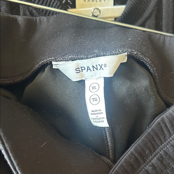 SPANX Black Wide-Leg Pants with Red & Cream Side Stripes - Picture 4 of 4